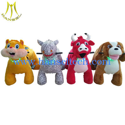 Hansel coin operated kiddie rides electric stuffed walking animals scooter المزود