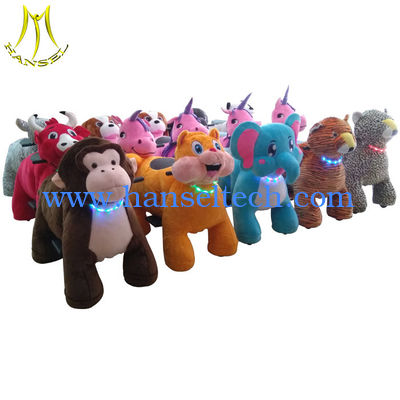 Hansel electric ride on coin operated plush animals toy machine المزود