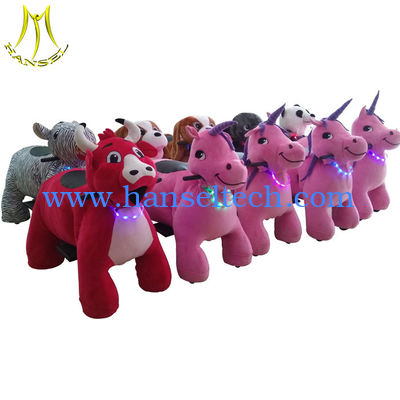 Hansel coin operated animals battery cars plush horse stuffed animal toy المزود