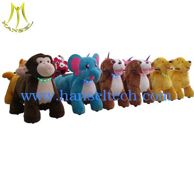 Hansel game center coin operated motorized plush ride on animal المزود