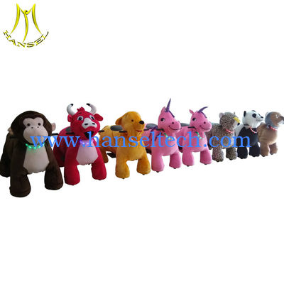 Hansel coin operated ride on furry animal toys happy ride on animals المزود