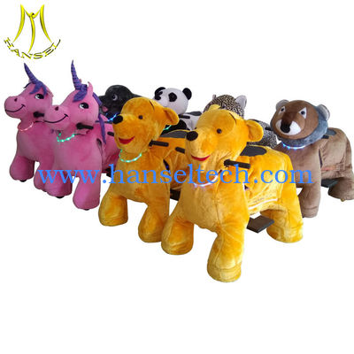 Hansel large kids plush ride car with music stuffed animal ride for sale المزود
