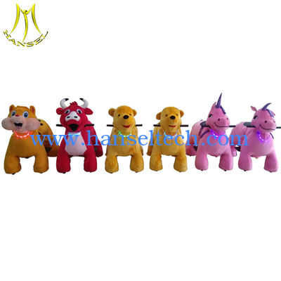 Hansel indoor battery powered electric plush Motorized animals ride المزود