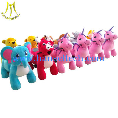 Hansel top quality kids ride on coin operated stuffed electric animal ride المزود