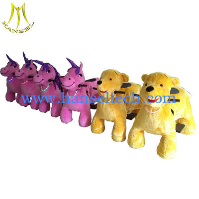 Hansel hot-selling kids plush riding animals plush riding motorized animals المزود