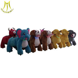 Hansel shopping mall animal large plush ride toy on wheels plush animal electric scooter المزود