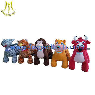 Hansel  hot sale children plush battery operated zoo animal toys horse on wheels المزود