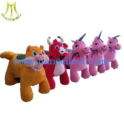 Hansel hot selling coin animals panda scooter plush rideable motorized animals المزود