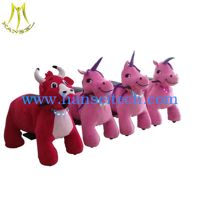 Hansel hot selling coin animals panda scooter plush rideable motorized animals المزود