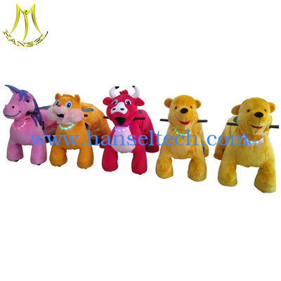Hansel theme parks kiddie games ride on stuffed electric animal scooter المزود