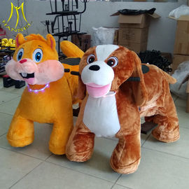 Hansel high quality battery operated 4 wheels scooter motorized plush riding animals with batttery indicator المزود