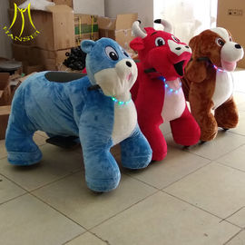 Hansel coin operated plush animal shopping mall kids rides 150KG bearing motorized plush riding animals المزود