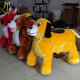 Hansel coin operated plush animal shopping mall kids rides 150KG bearing motorized plush riding animals المزود