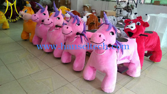Hansel amusement park rides coin operated stuffed electric animal for kids المزود