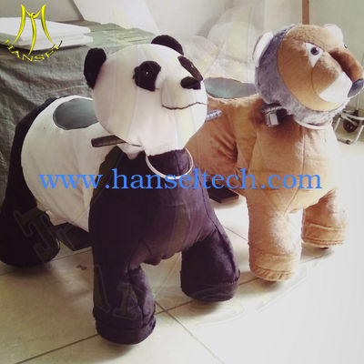 Hansel shopping mall kids coin operated four wheel plush animal bike المزود