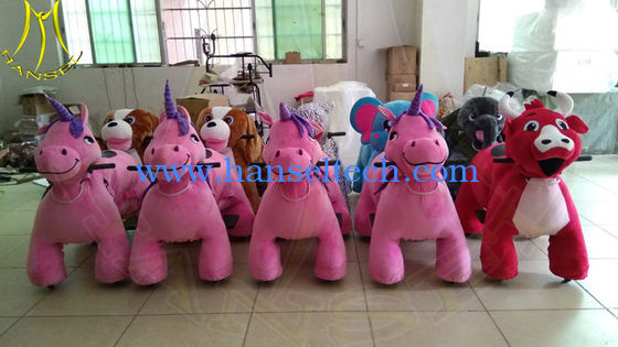 Hansel children funfair plush battery operated zoo animal toys ride المزود