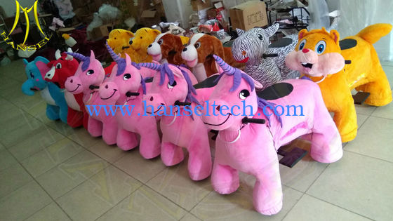 Hansel children funfair plush battery operated zoo animal toys ride المزود