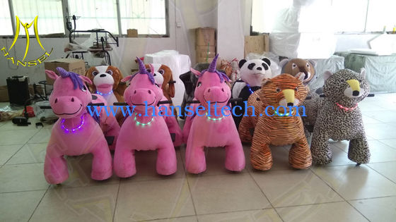 Hansel children funfair plush battery operated zoo animal toys ride المزود