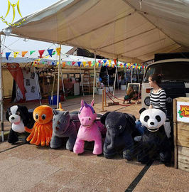 Hansel amusement park games stuffed indoor zoo animals kiddie ride for sale المزود