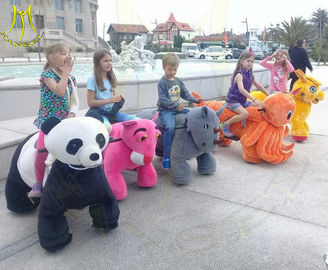 Hansel amusement mall ride on toys plush electric animal scooters for sale المزود