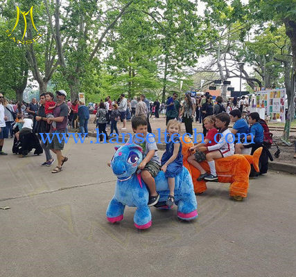 Hansel amusement park outdoor baby ride on plush animals for sale المزود