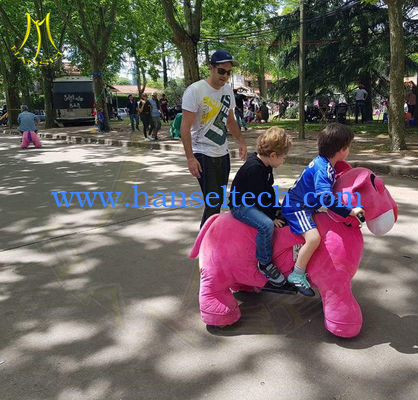 Hansel amusement park outdoor baby ride on plush animals for sale المزود