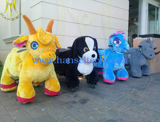 Hansel amusement park plush animal design electric animal scooter for mall المزود