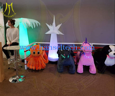 Hansel stuffed indoor playground electric plush motorized animals for mall المزود