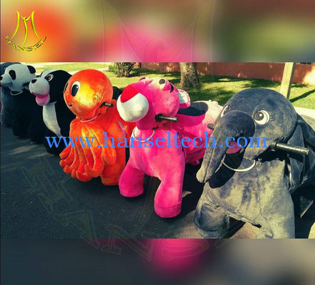 Hansel 24 volt kids and adults ride on electric plush animal scooter المزود