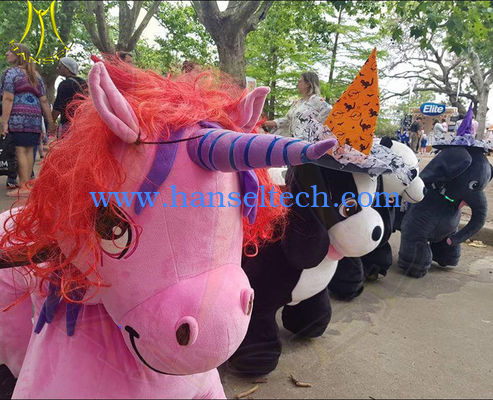 Hansel children electric plush battery operated zoo animal ride for sale المزود