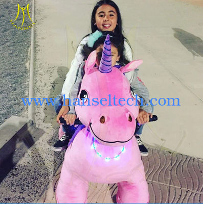 Hansel shopping mall electric mountable plush motorized animal for kids المزود