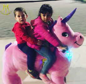 Hansel hot kids plush stuffed electric battery operated ride on animals المزود