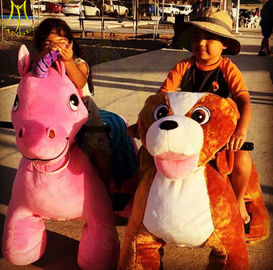 Hansel amusement park outdoor electric mountable animal plush ride المزود