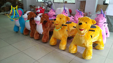 Hansel childern coin operated  motorized animal scooter animal plush ride for mall المزود