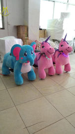 Hansel factory price motorized plush riding animals toy horse on 4 wheels المزود