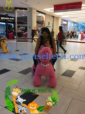 Hansel electronic kids ride on  plush animal battery operated stuffed pink pig المزود