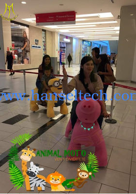 Hansel electronic kids ride on  plush animal battery operated stuffed pink pig المزود