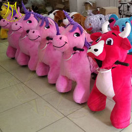 Hansel amusement indoor electronic kids plush animals scooter for sale المزود