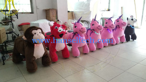 Hansel electric indoor playground games motorized plush riding animal المزود