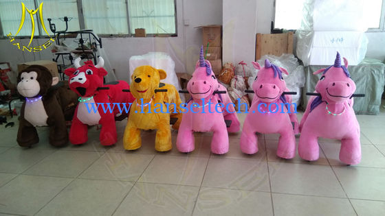 Hansel electric indoor playground games motorized plush riding animal المزود