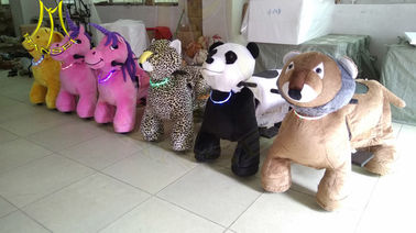 Hansel  2018 new design animal electric ride large plush ride toy with coin for sales المزود