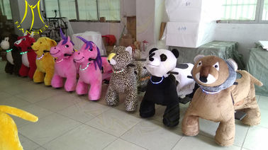 Hansel  2018 new design animal electric ride large plush ride toy with coin for sales المزود