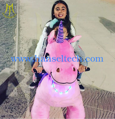 Hansel  wholesale battery plush electric ride on unicorn plush animal electric scooter for adults المزود
