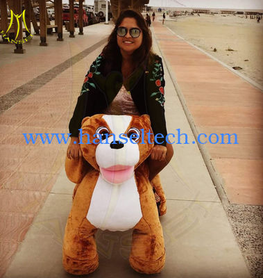 Hansel amusement park electronic children ride on walking plush animals المزود