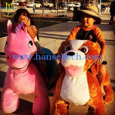 Hansel hot selling children play game coin operated ride on plush animals المزود