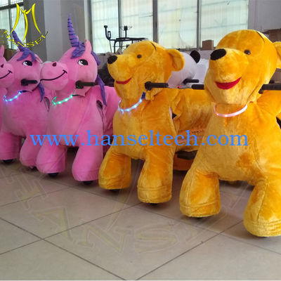Hansel amusement park games electric walking zoo plush stuffed animals ride المزود