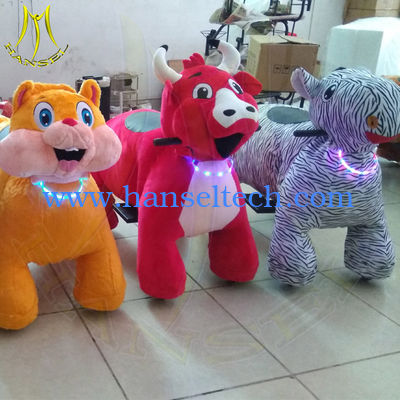 Hansel amusement park games electric walking zoo plush stuffed animals ride المزود