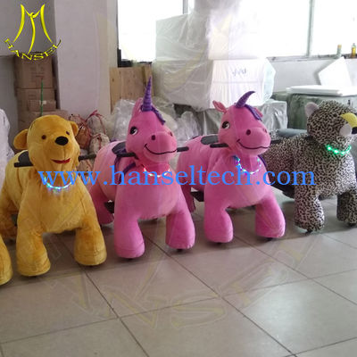 Hansel amusement park electric plush animal motorized horse toy for sale المزود