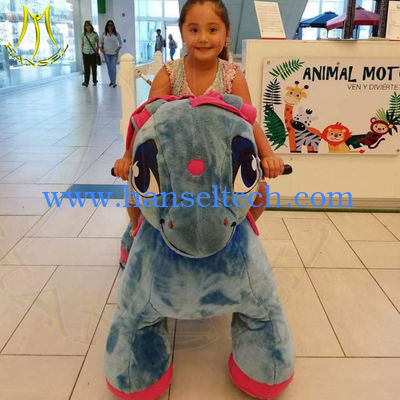 Hansel indoor playground coin oeration plush battery operated ride horse rides المزود