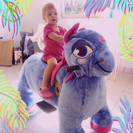 Hansel amusement electric plush kiddy rides walking animal rides المزود